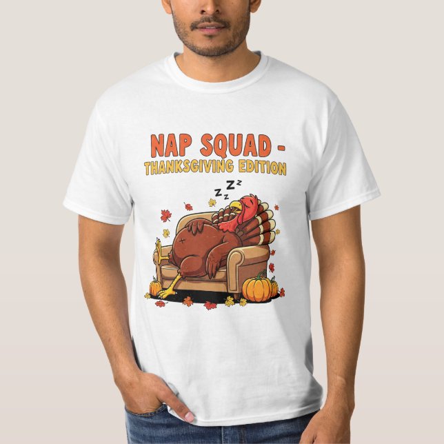 Camiseta Nap Squad Funny Thanksgiving Turkey Design (Anverso)