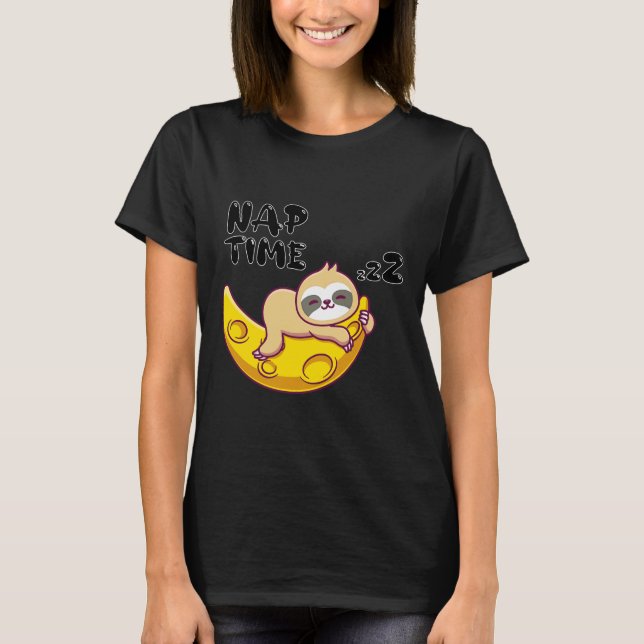 Camiseta Nap Time Slote Cute Animal Art Design (Anverso)