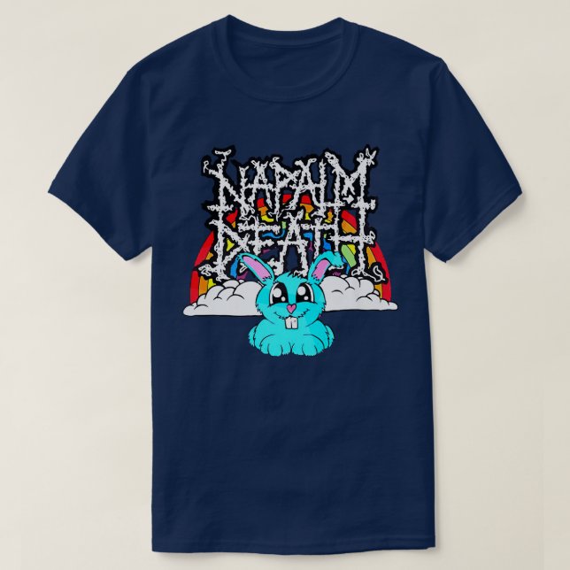 Camiseta Napalm Death Rainbow Bunny Pink Funny  (Diseño del anverso)