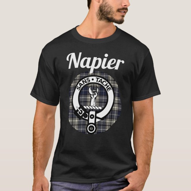 Camiseta Napier Clan Escocia Nombre Escudo De Armas Tartán (Anverso)
