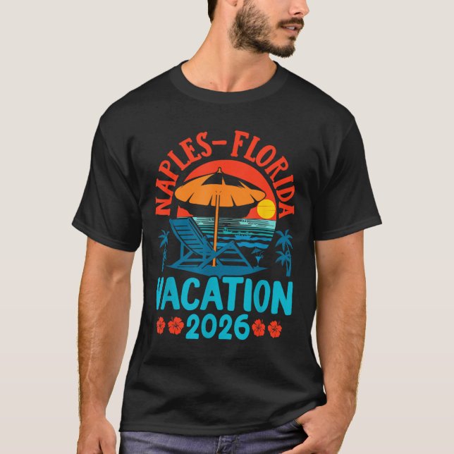 Camiseta Naples Florida 2026 Family Vacation Beach Summer V (Anverso)