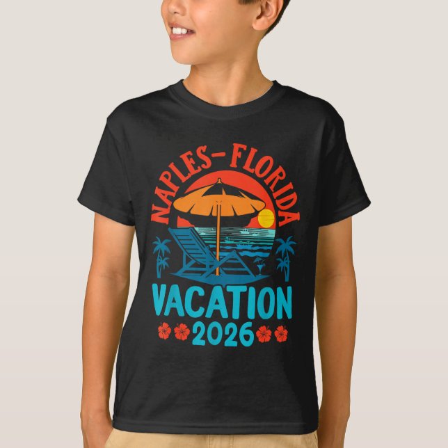 Camiseta Naples Florida 2026 Family Vacation Beach Summer V (Anverso)