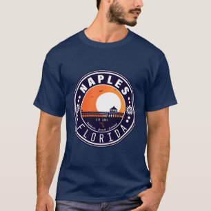 Camiseta Nápoles Florida Beach Retro Sunset Pier 80