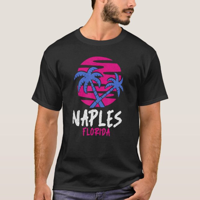Camiseta Nápoles Florida Palmeras Souvenir de los años 80 F (Anverso)