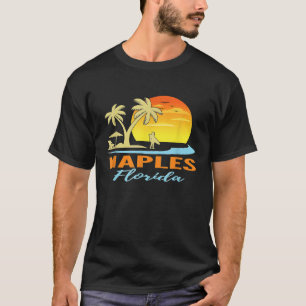 Camiseta Nápoles Florida Retro Sunset Surfer Vacaciones