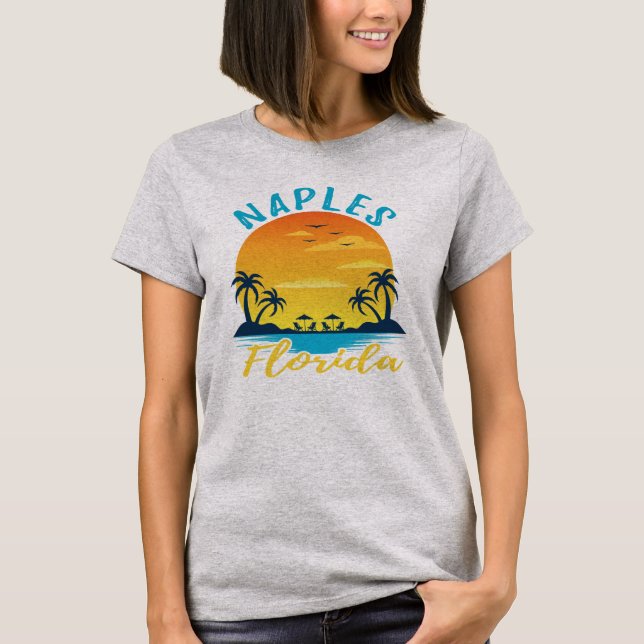 Camiseta Nápoles Florida Sunset Retro Vacaciones (Anverso)
