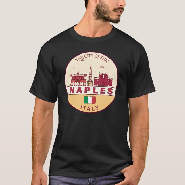 Camiseta Nápoles Italia City Skyline Emblem (Anverso)