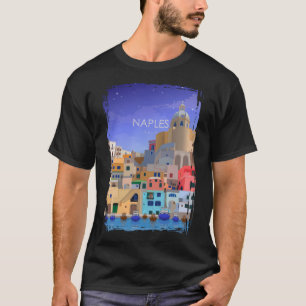 Camiseta Nápoles Italia Viaje retro mínimo de cosecha itali