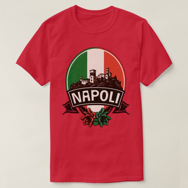 Camiseta Napoli Italia Retro Región Italiana Diseño 3 (Diseño del anverso)