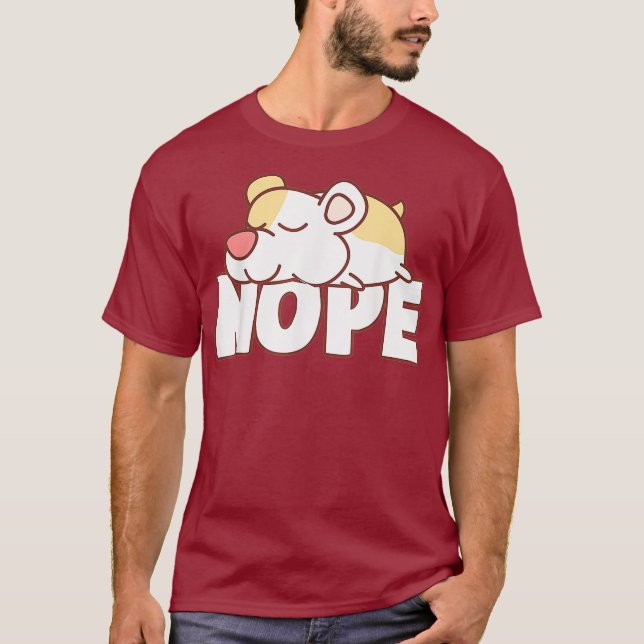 Camiseta Napping Hamster Tee Funny Nope Lazy Mascotas Lover (Anverso)