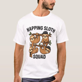 Camiseta Napping Sloth Squad T-Shirt - Animal Sleep Gang 