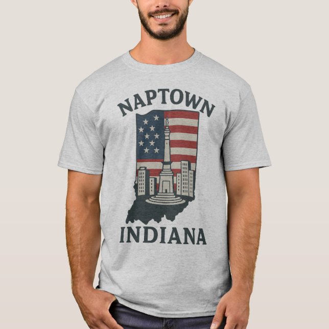 Camiseta Naptown Indiana Monument Circle Tee (Anverso)
