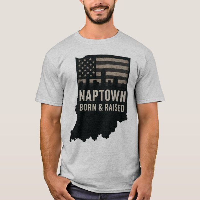 Camiseta Naptown Indiana nació y creció el té (Anverso)