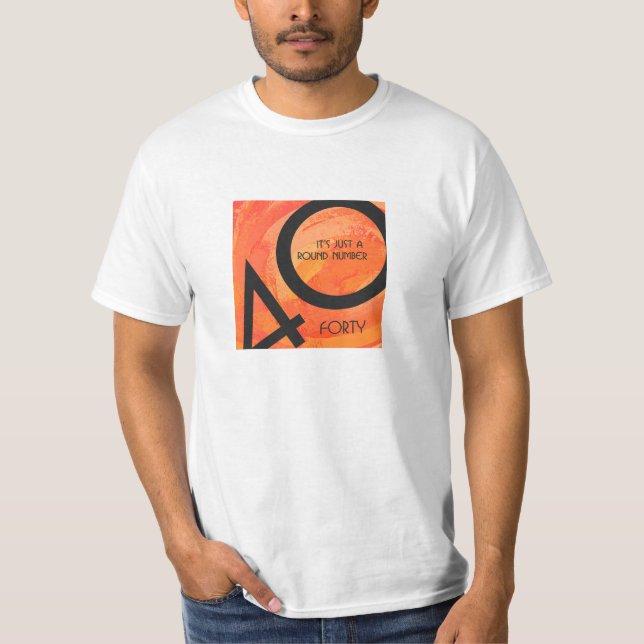 Camiseta Naranja 40 Década Cumpleaños (Anverso)