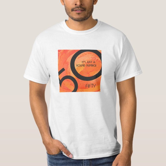 Camiseta Naranja 50 Década Cumpleaños (Anverso)