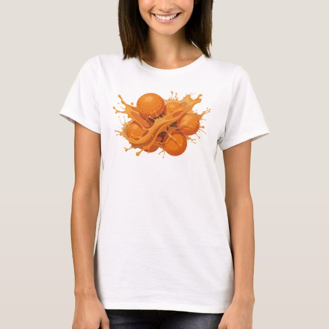 Camiseta Naranja abstracta audaz y hermosa (Anverso)