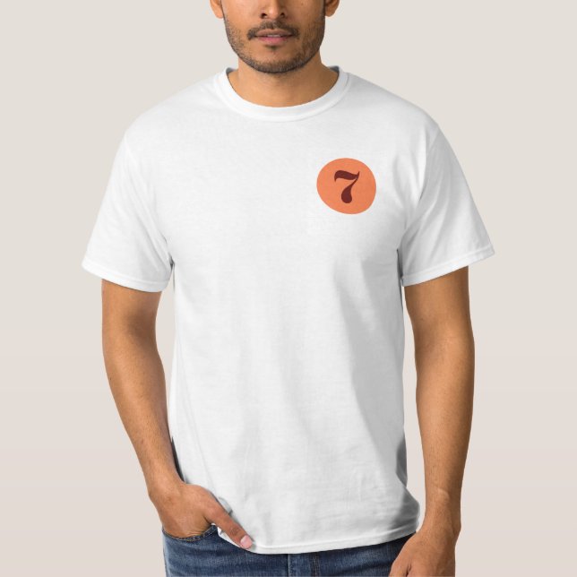 Camiseta Naranja afortunado 7 (Anverso)