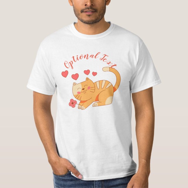 Camiseta Naranja Amante De La Cuta Tabby Kitten   (Anverso)
