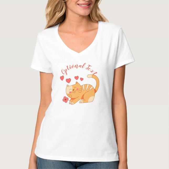 Camiseta Naranja Amante De La Cuta Tabby Kitten   (Anverso)
