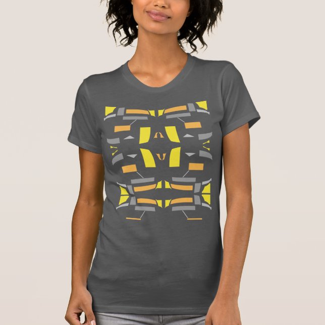 Camiseta Naranja amarillo Gris Simetría Aspecto de Arte del (Anverso)