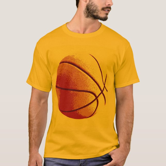 Camiseta Naranja amarillo Pop Art Basketball (Anverso)