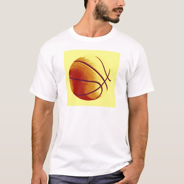 Camiseta Naranja amarillo Pop Art Basketball (Anverso)