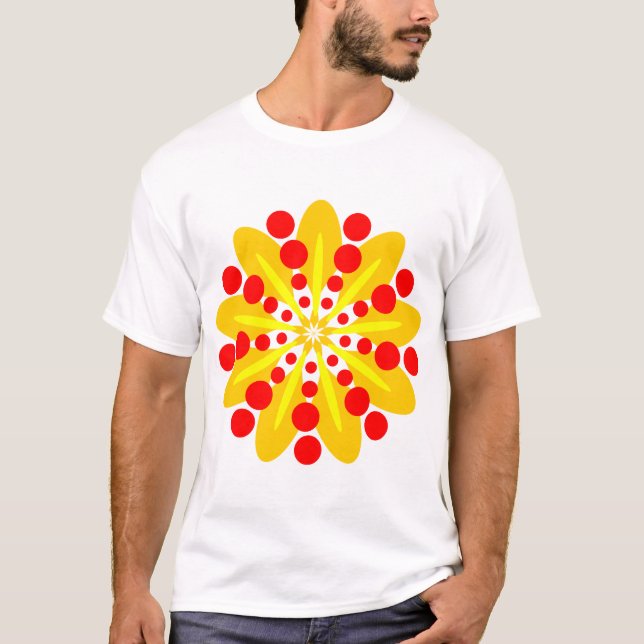 Camiseta Naranja Amber y amarillo Mandala - Personalizado (Anverso)