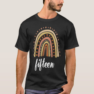 Camiseta Naranja Arcoiris Quince años Quince cumpleaños 15