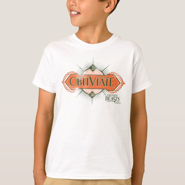 Camiseta Naranja Art Deco Obliviate Spell Graphic (Anverso)