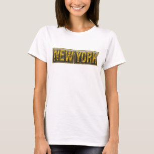 Camiseta Naranja Atractivo Arte Portátil NEW YORK