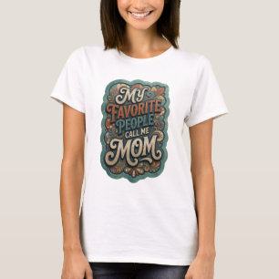 Camiseta Naranja Audaz MI GENTE FAVORITA ME LLLAMA MAMÁ