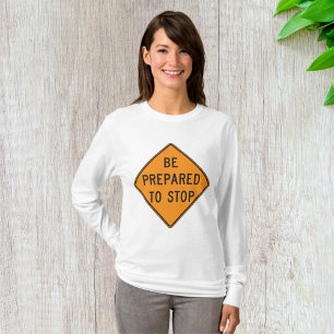 Camiseta Naranja audaz preparado para detener el Rótulo via