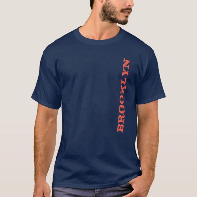 Camiseta Naranja azul de la Marina de Nueva York de Brookly (Anverso)