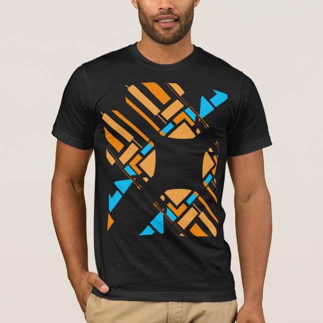 Camiseta Naranja Azul Geométrico Circular Southwest Art Loo (Anverso)