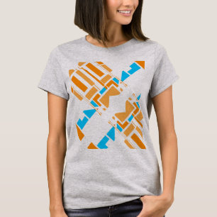 Camiseta Naranja Azul Geométrico Diagonal Southwest Art Loo