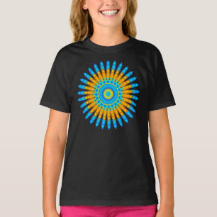 Camiseta Naranja azul geométrico Mandala Design-68567
