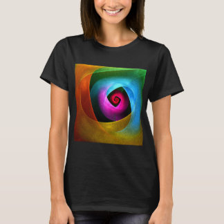 Camiseta Naranja azul Patrón de arte de resumen moderno ros