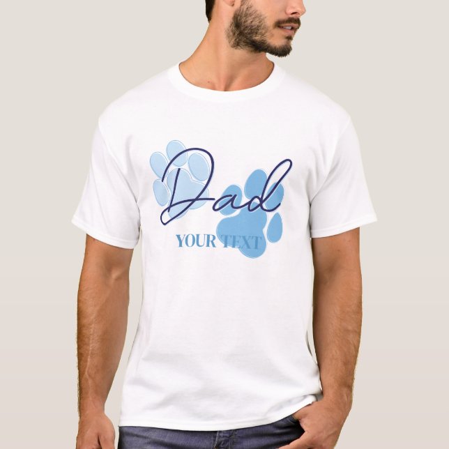 Camiseta Naranja azul Perro Paw Imprimir fiesta de cumpleañ (Anverso)