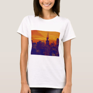 Camiseta Naranja azul Pop Art Nueva York