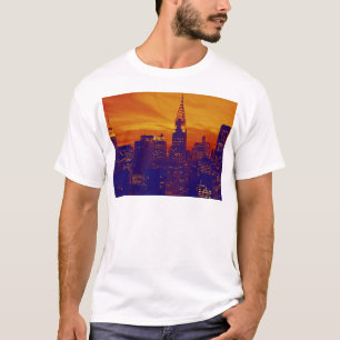 Camiseta Naranja azul Pop Art Nueva York