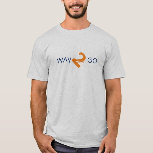 Camiseta NARANJA azul WAY2GO (Anverso)