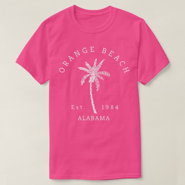 Camiseta Naranja Beach Alabama Palm Tree TShirt (Diseño del anverso)