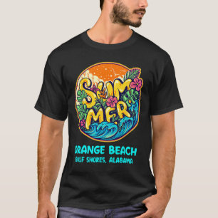Camiseta Naranja Beach Gulf Shores Alabama Summer Vacacione