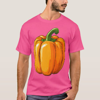 Camiseta Naranja Bell Pepper Retro Vintage