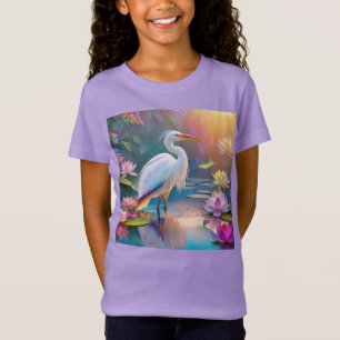 Camiseta Naranja Billing White Heron Fantasy Bird