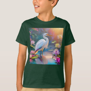 Camiseta Naranja Billing White Heron Fantasy Bird