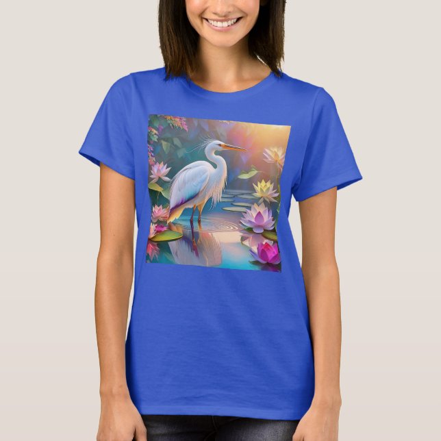 Camiseta Naranja Billing White Heron Fantasy Bird (Anverso)