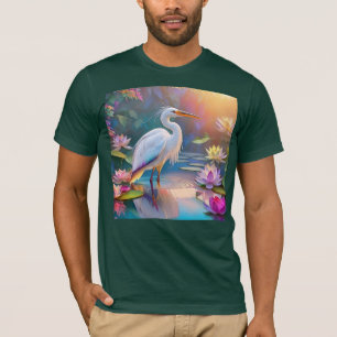 Camiseta Naranja Billing White Heron Fantasy Bird