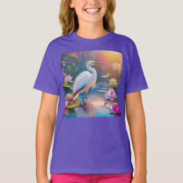 Camiseta Naranja Billing White Heron Fantasy Bird
