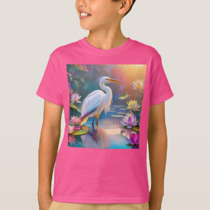 Camiseta Naranja Billing White Heron Fantasy Bird